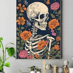 Flower Skull Diamond Painting Kits Art Set 30 X 40 cm Floral New!